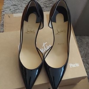 Christian Louboutin Iriza 100 open side patent pumps